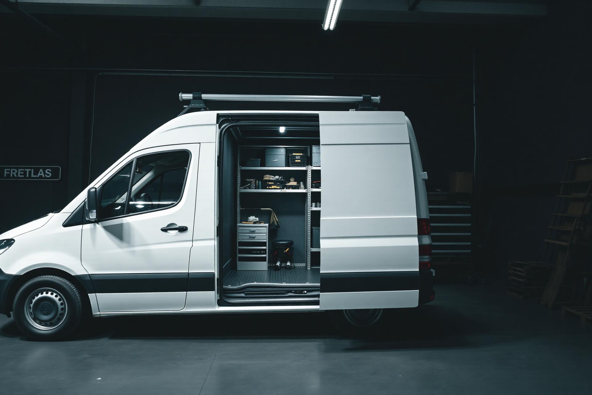 Moderni huoltoauto Hyllyx-hyllyjärjestelmällä
